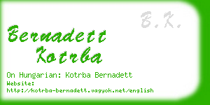 bernadett kotrba business card